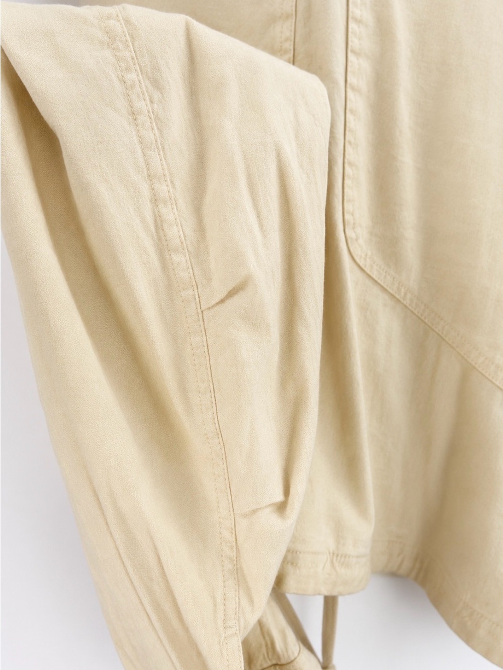Rag & Bone M65 Cream Cropped Linen Blend Field Jacket M - Picture 10 of 13